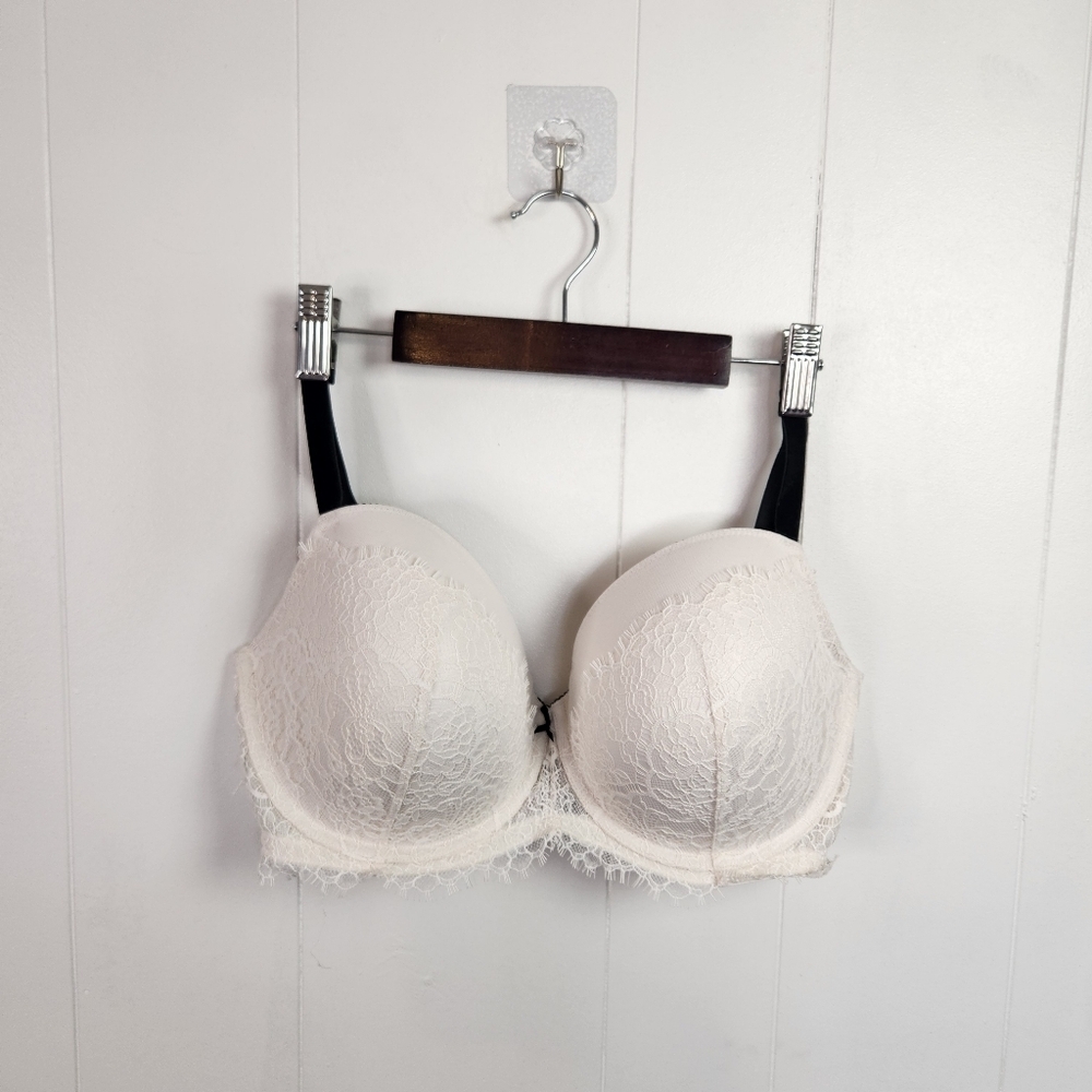 Victoria's Secret Dream Angels Lined Underwire White Lace Bra Lingerie 36DDD